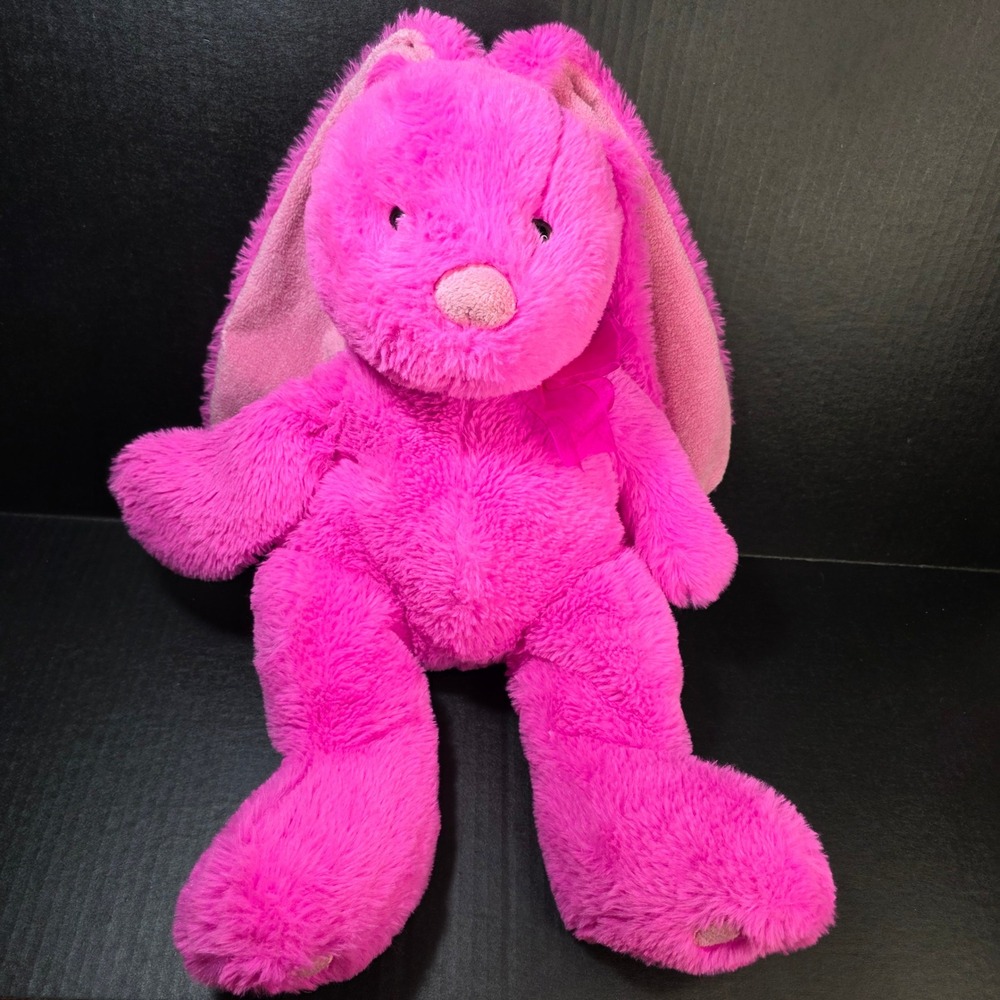 Walmart Plush Easter Bunny Rabbit Large 20" Magenta Hot Pink Long Floppy Ears